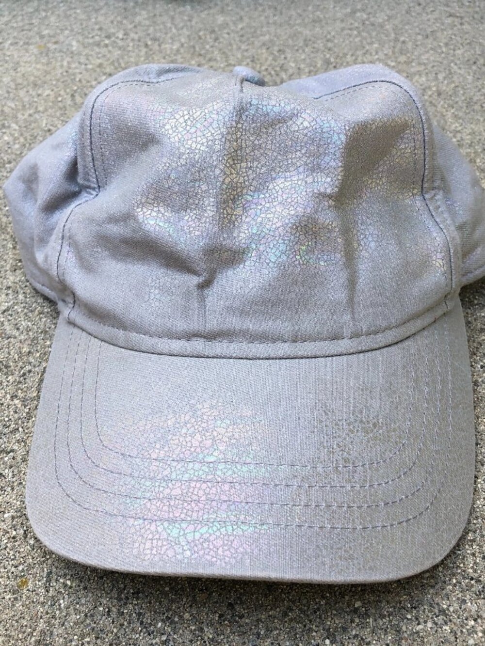 NO BOUNDARIES Iridescent Snapback Dad Hat Women's Grey Baseball Cap One Size